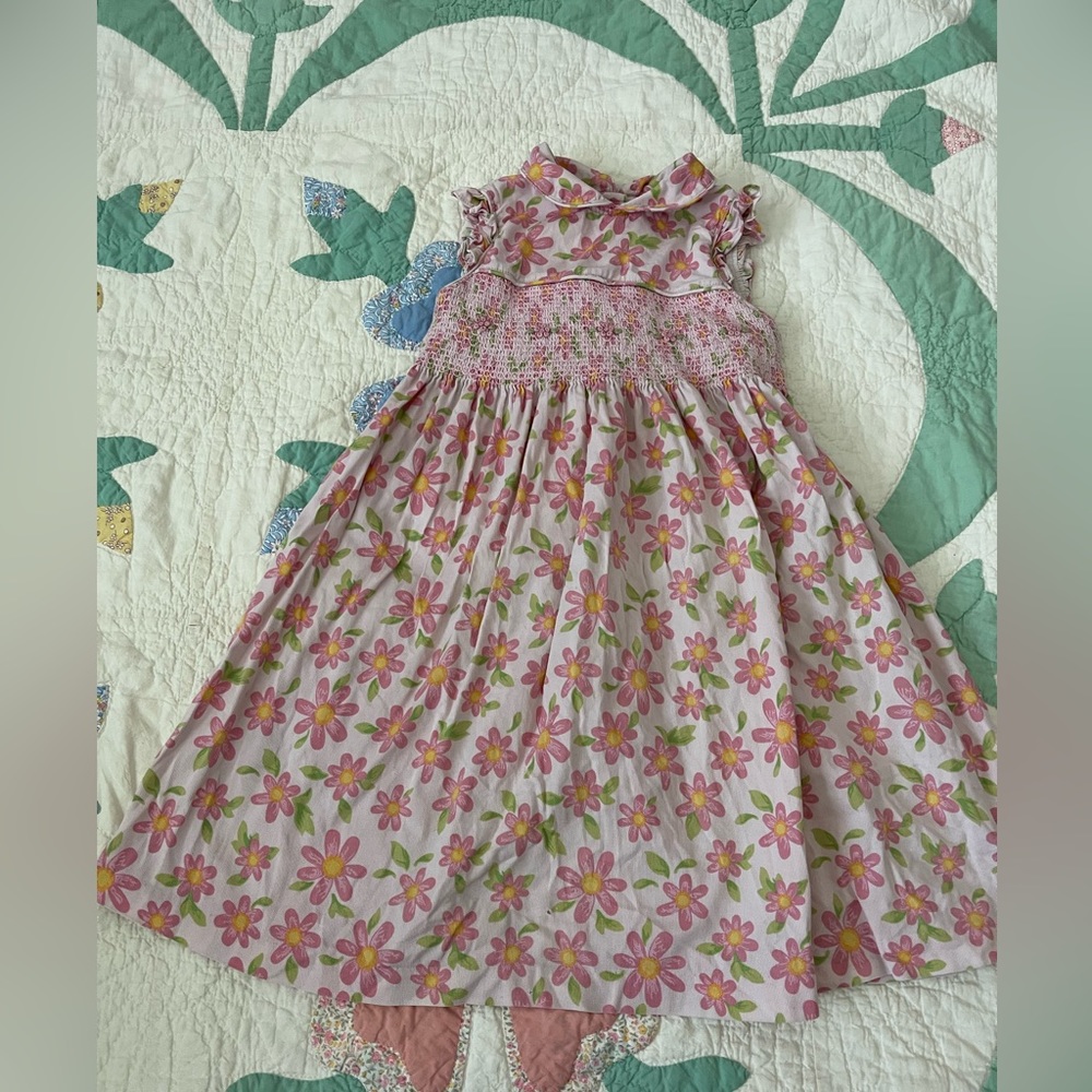 Vintage Laura Ashley smocked toddler floral dress